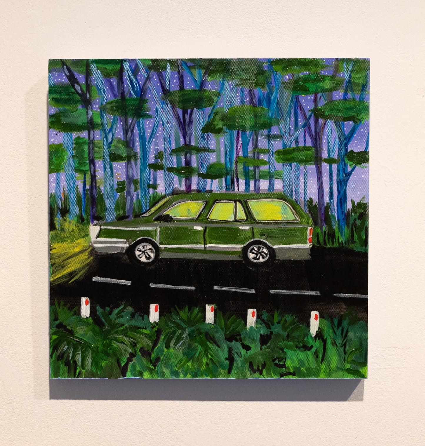 Night Driving 2, 2025, acrylic on ply, 30 x 30cm