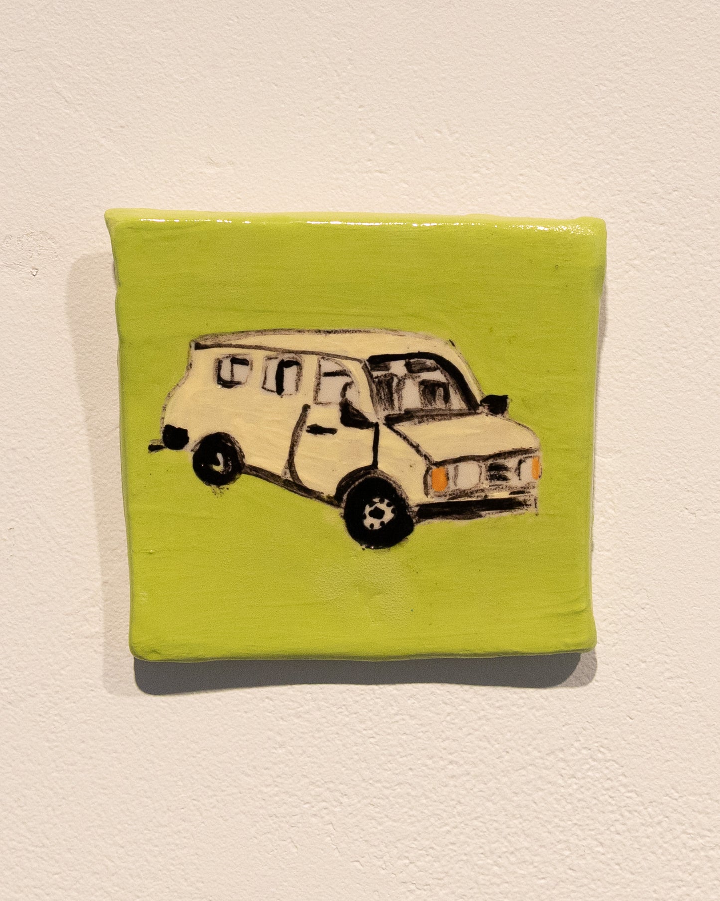 White Van, 2025, ceramic tile, 9 x 9cm