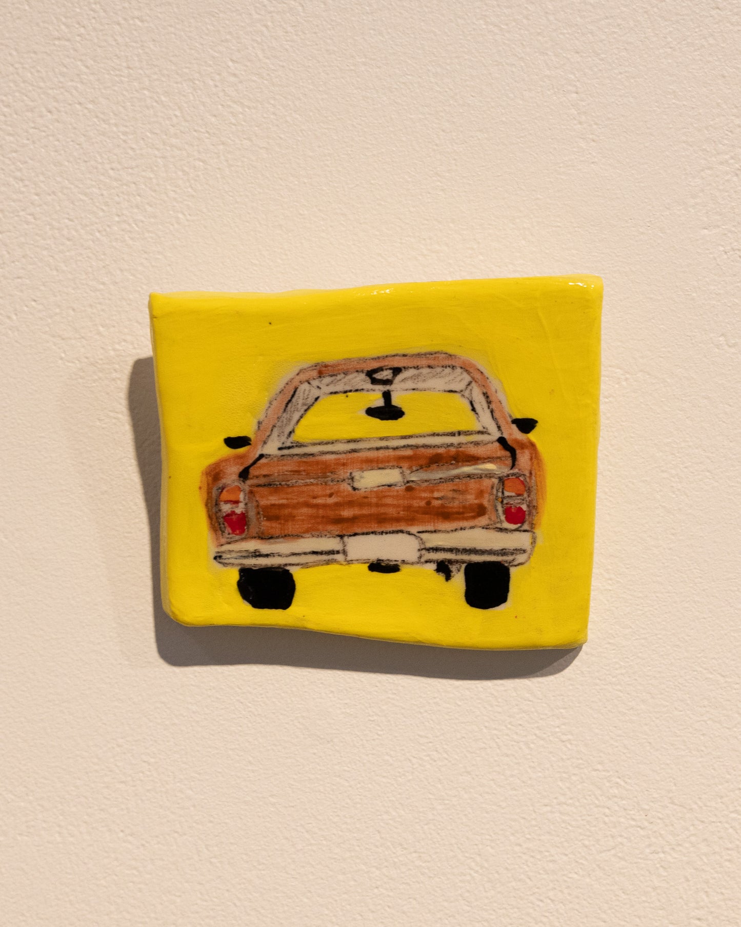 Brown Car, 2025, ceramic tile, 8 x 8cm