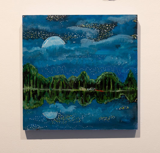 Night Driving 1, 2025, acrylic on ply, 30 x 30cm