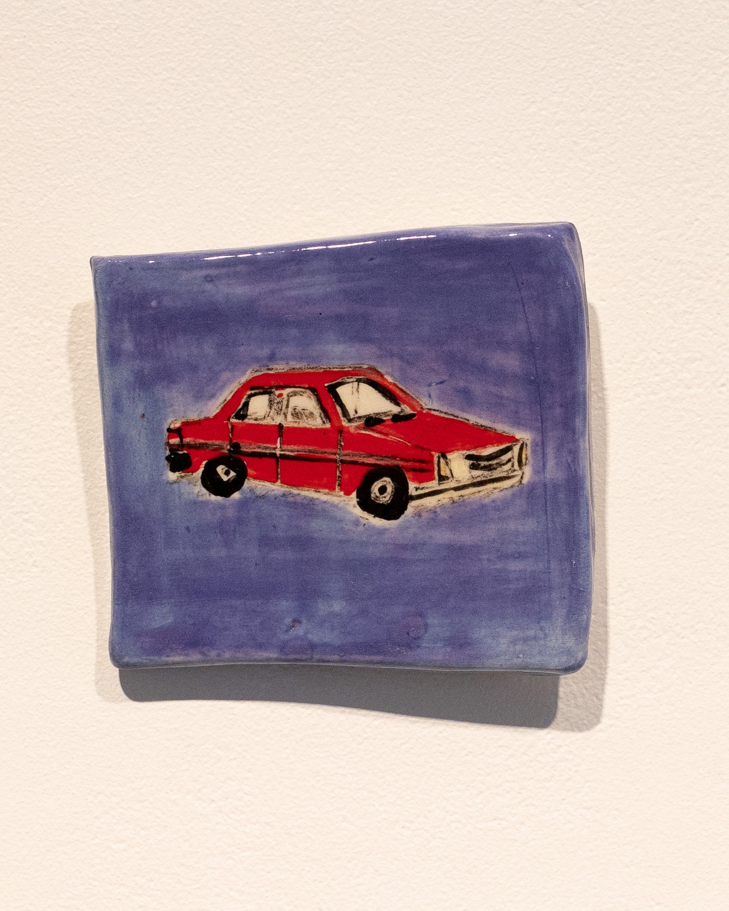 Red Car, 2025, ceramic tile, 9 x 8cm