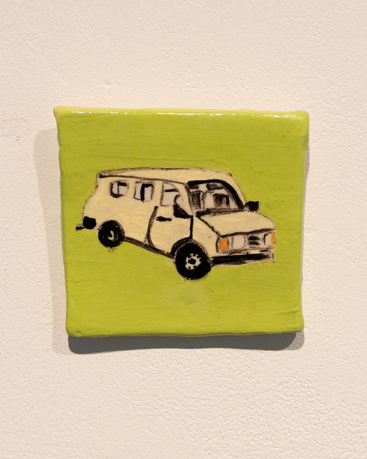 White Van, 2025, ceramic tile, 9 x 9cm