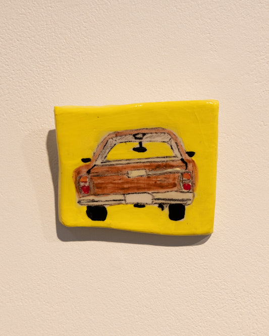 Brown Car, 2025, ceramic tile, 8 x 8cm